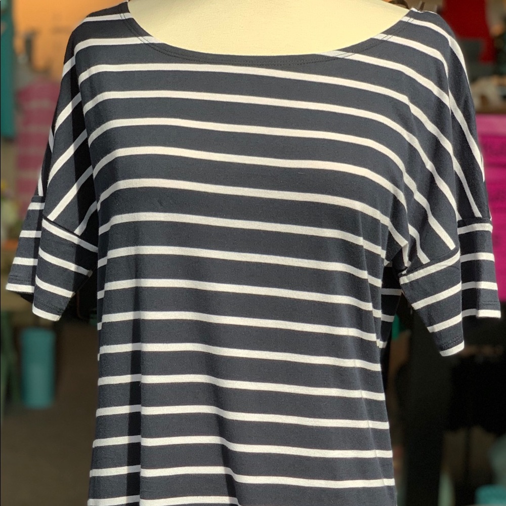 Navy stripe dress by Charlie Paige
